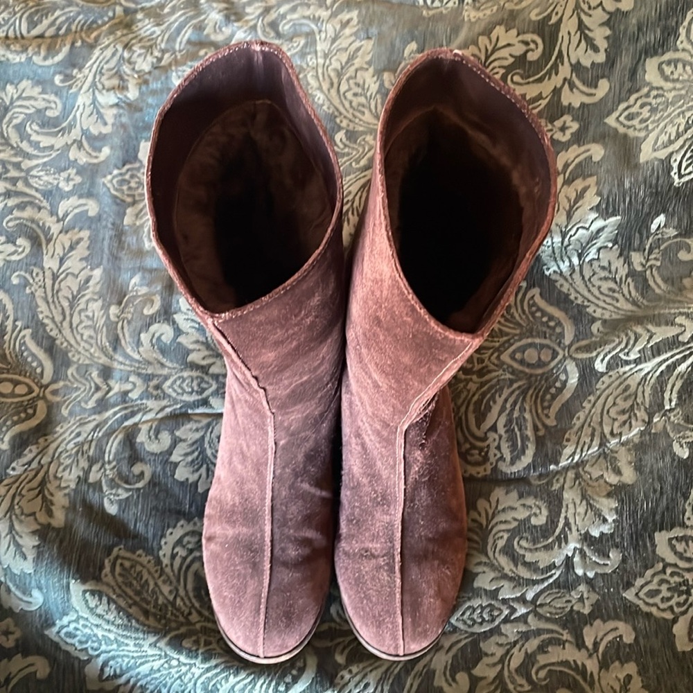Jimmy Choo rabbit fur + suede boots size 38 1/2